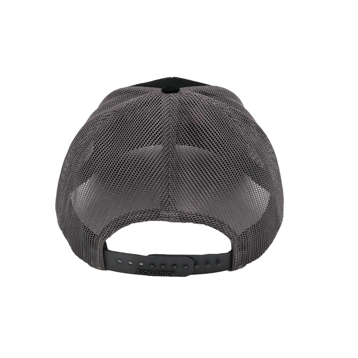 Black/gray trucker hat back view