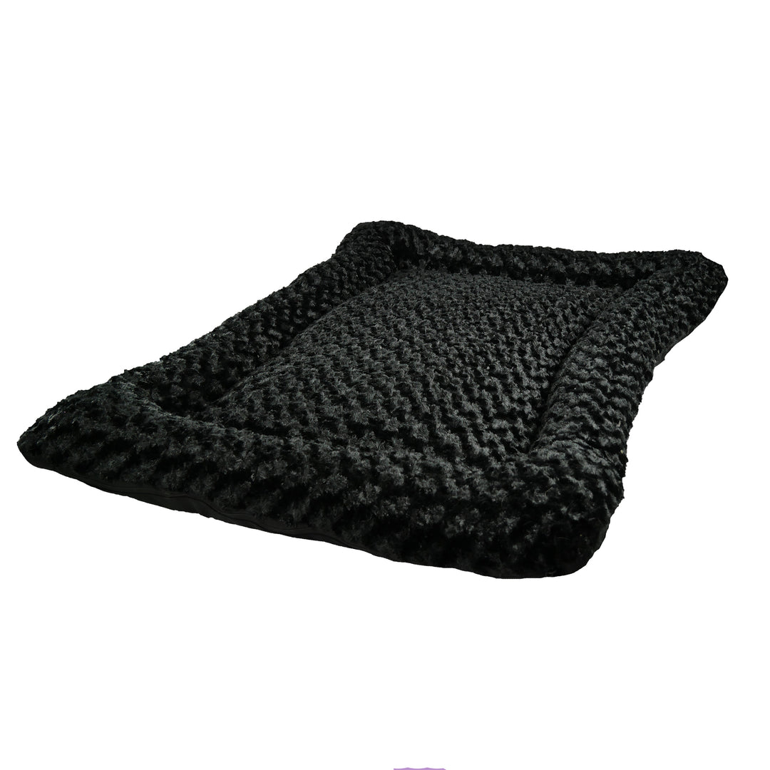 Black rectangle fleece dog bed