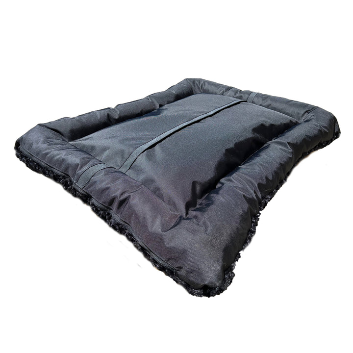 Bottom of black rectangle dog bed