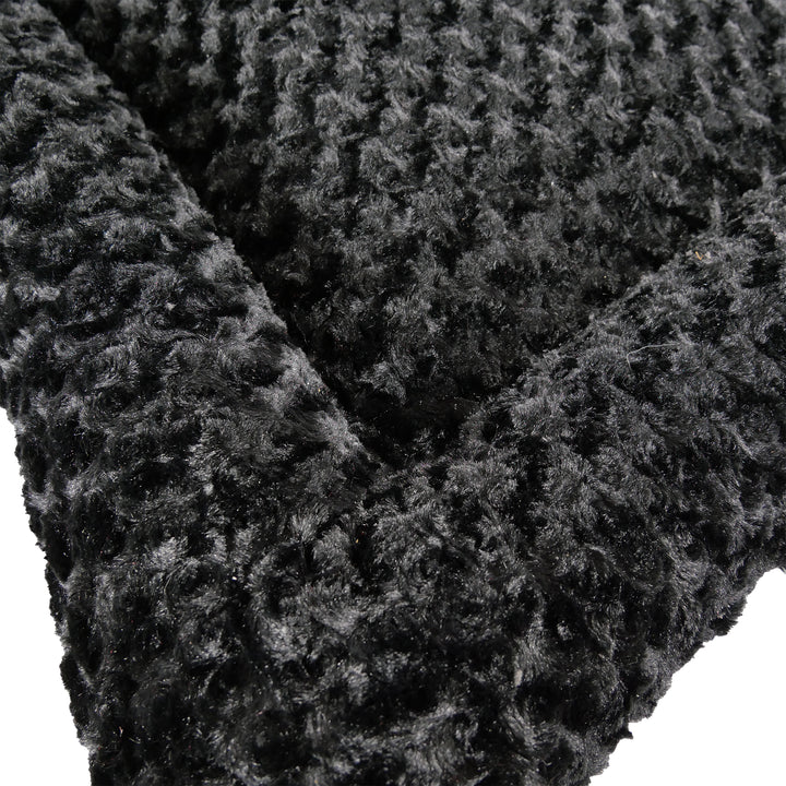 Close up of black fleece fabric