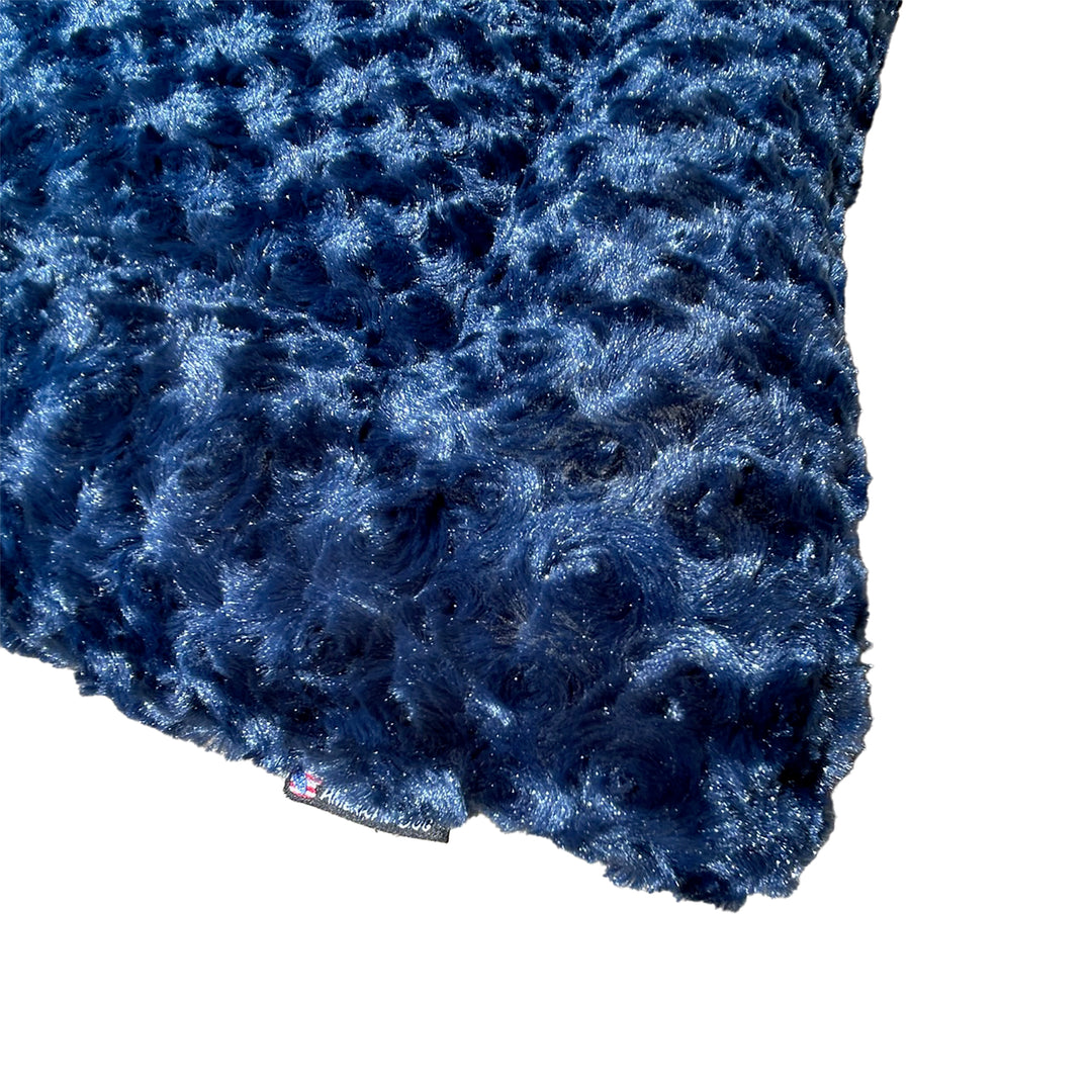 Close up of blue fleece
