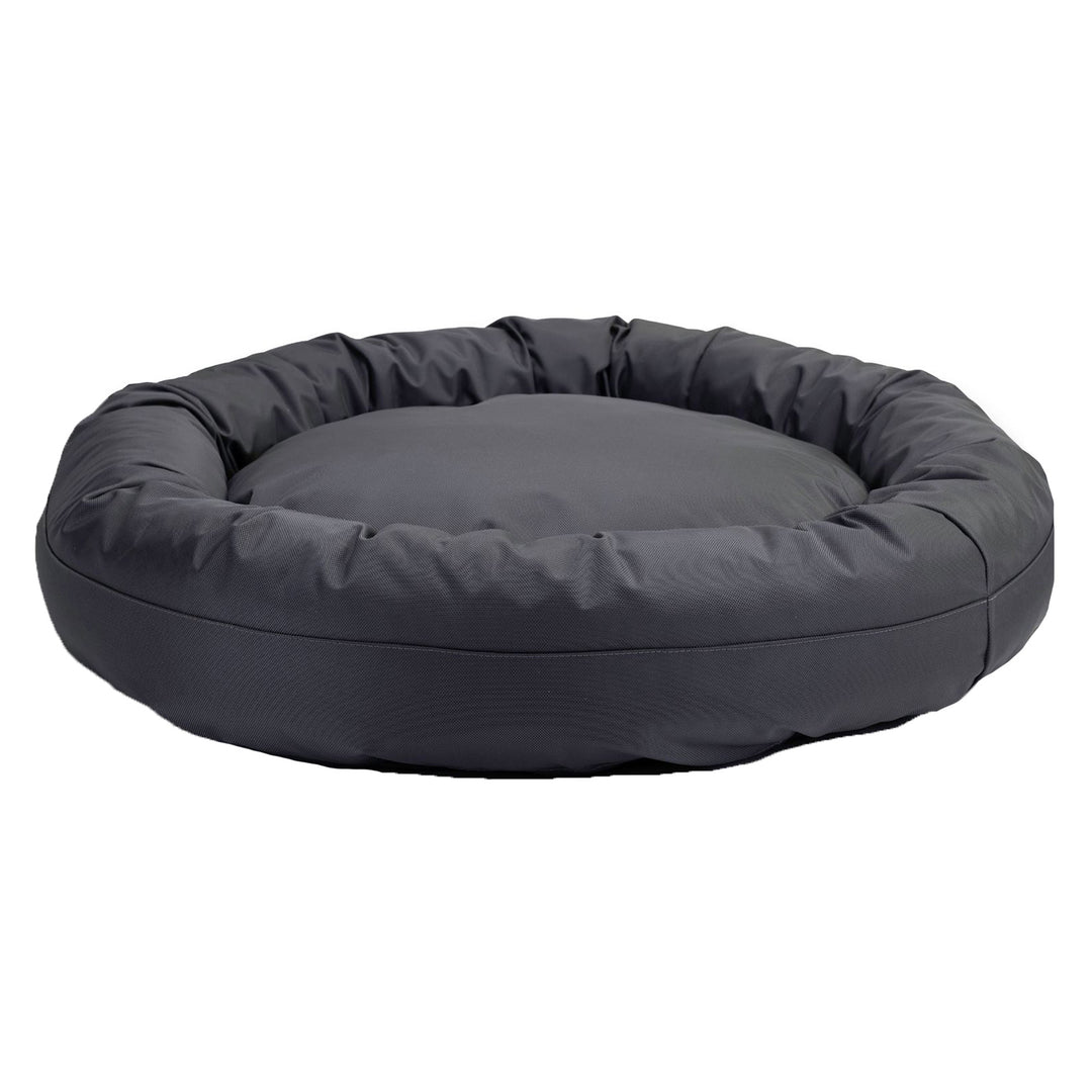 Round black bolster bed front view