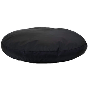 Round black dog bed