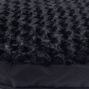 Black swirly fleece fabric