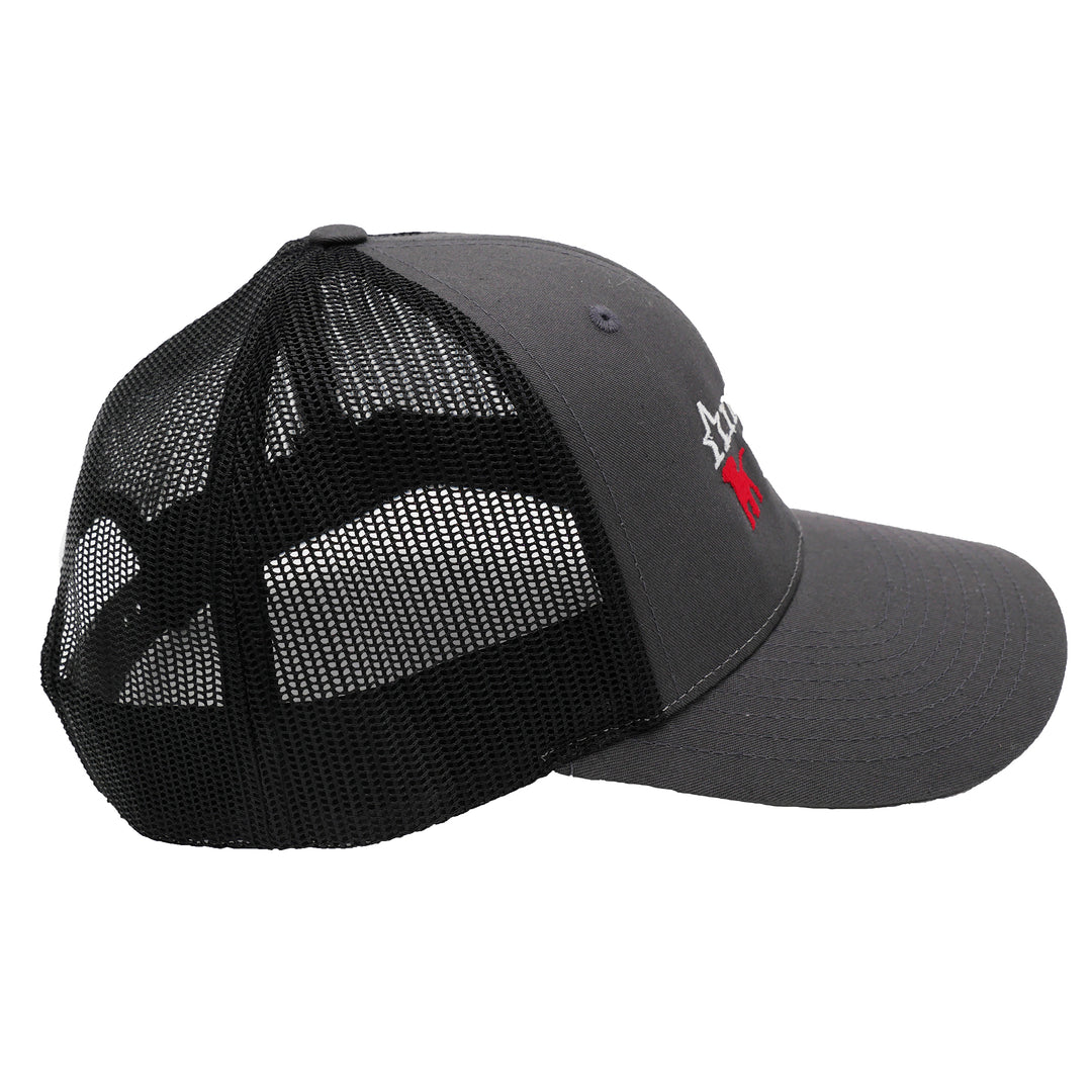Black trucker hat  side view