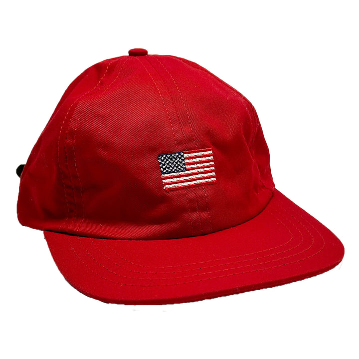 Red hat with USA flag front view