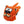 Fuzzy Orange cat with face and crinkle sound