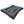 Bottom of bolstered rectangle charcoal colored dog bed with a black stripe