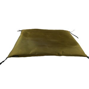 Camel colored  crate pad with corner ties