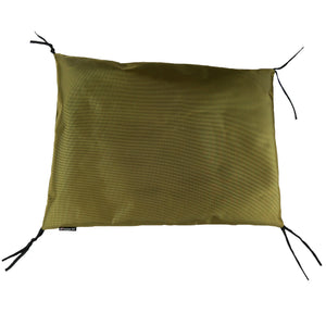 Camel colored  crate pad with corner ties