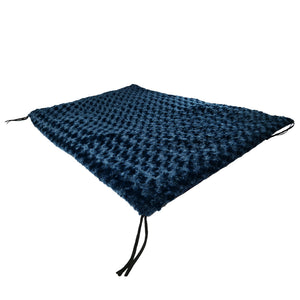 Navy Blue colored swirly fleece crate pad
