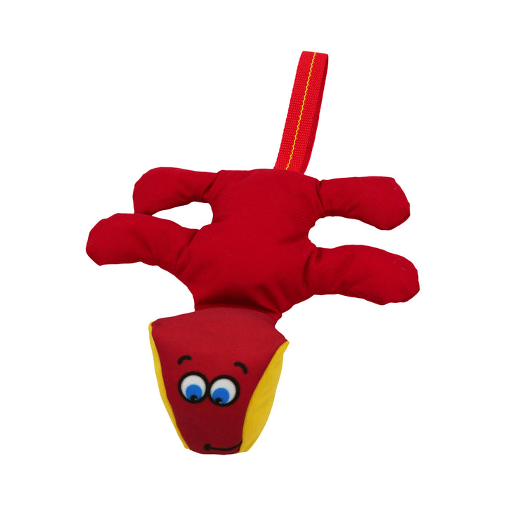 Red and yellow dog toy front pic 2