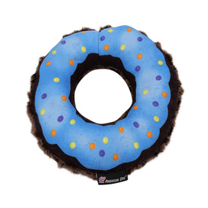 Fuzzy blue front and brown back donut toys large 