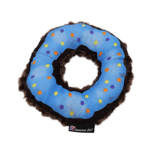 Fuzzy blue front and brown back donut toys  medium