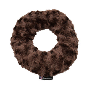 Fuzzy Brown donut toy back side