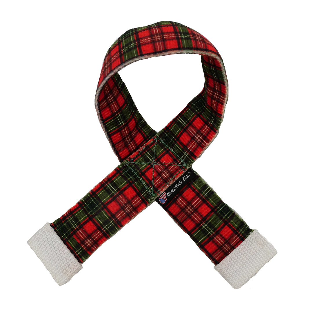 Plaid fireshose dog toy 