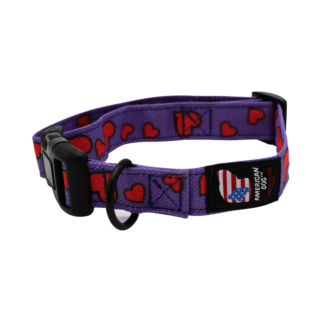 Lavendar heart print collar pic 1