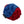 Fuzzy red and blue ball toy