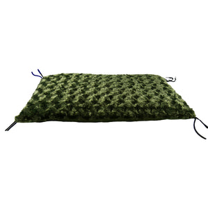 Olive Green colored swirly fleece crate pad