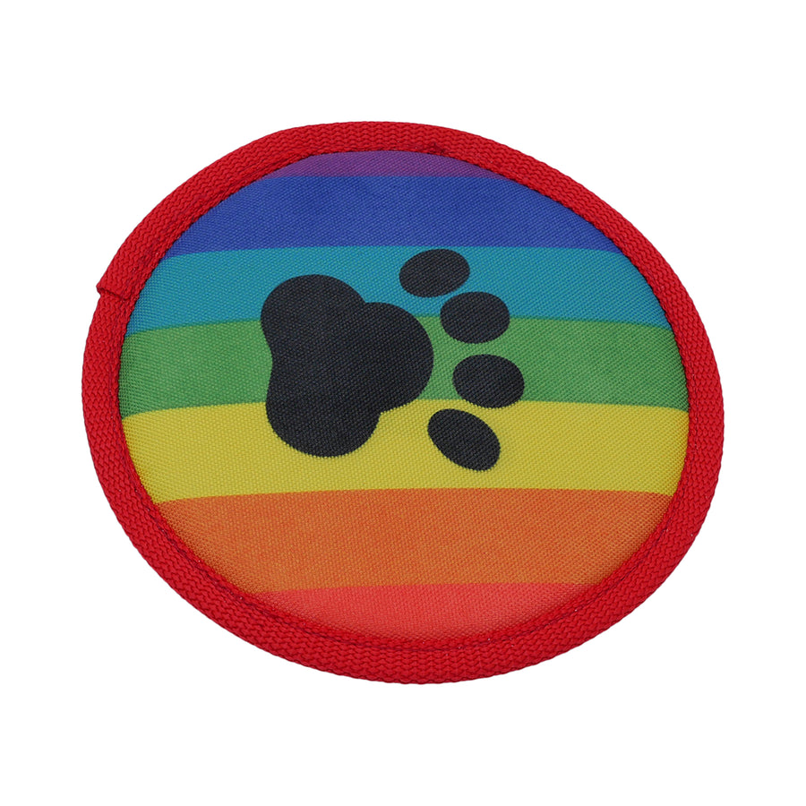 Rainbow flyer dog toy