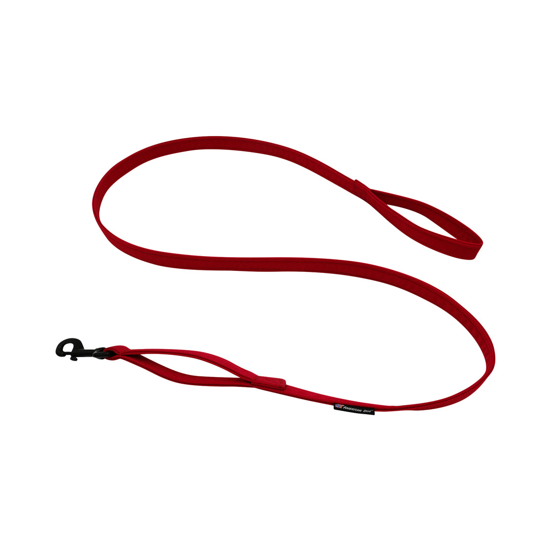 Red leash with 2 handles 