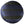bottom of dark blue round dog bed with black strips