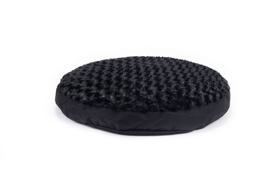 Round bed fuzzy black