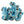 Blue Ghost shaped plush toys with cartoonish faces on a white background