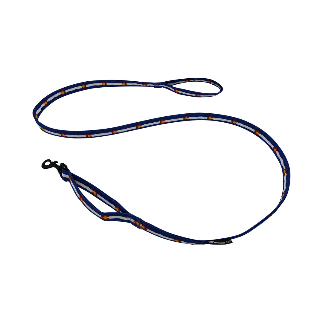 Colorado print leash with 2 handles