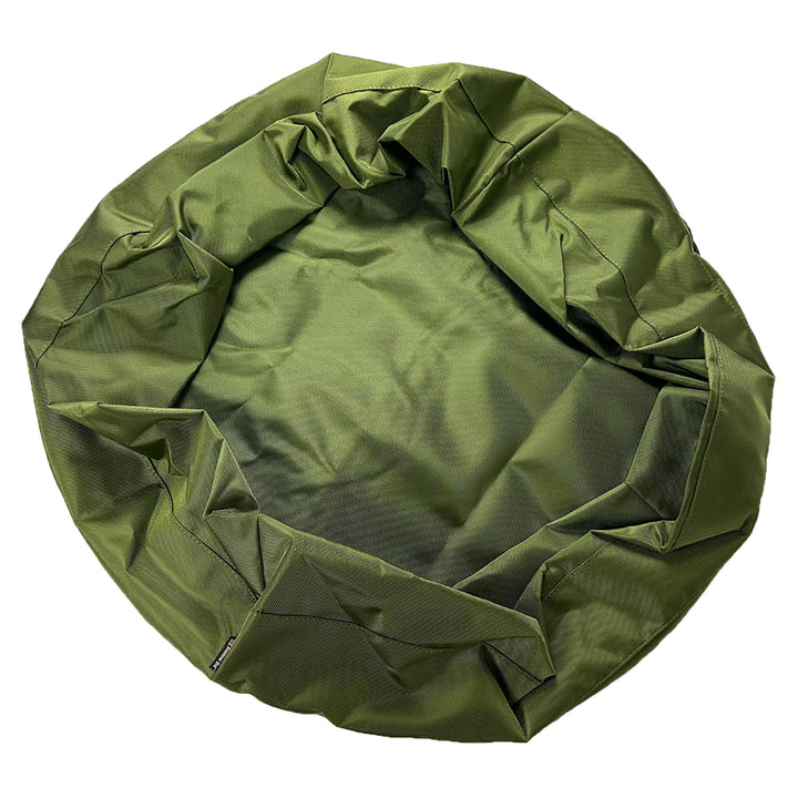 Round blostered dog bed cover olive
