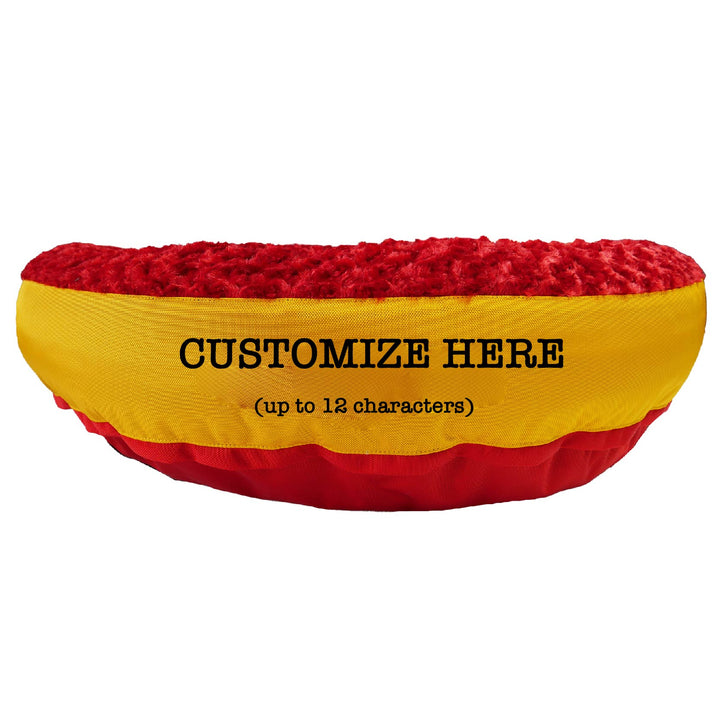 Red/Gold "Chief Dog" Bolster Bed pic #3