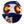 round  blue with a ball with a white band.  Red c's  with a yellow center and little treat pockets with dog treats in  them