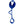 Blue open loop at top with a mid way down loop and a loop at the bottom made of blue seat belt web