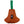 Bronze colored Bell shaped dog toy with a green handle