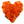 Orange fleece in the shape of a heart dog toy. backside of toy