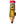 Yellow pencil shaped dog toy with a smiley cartoon face