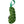 Pickle shaped dog toy back side of green swirly fleece and green tug handle