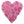 Pink fleece in the shape of a heart dog toy. backside of toy