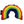Arched rainbow colored dog toy