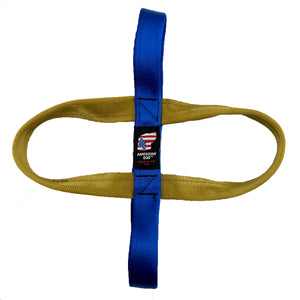 Blue and gold loops that bisect