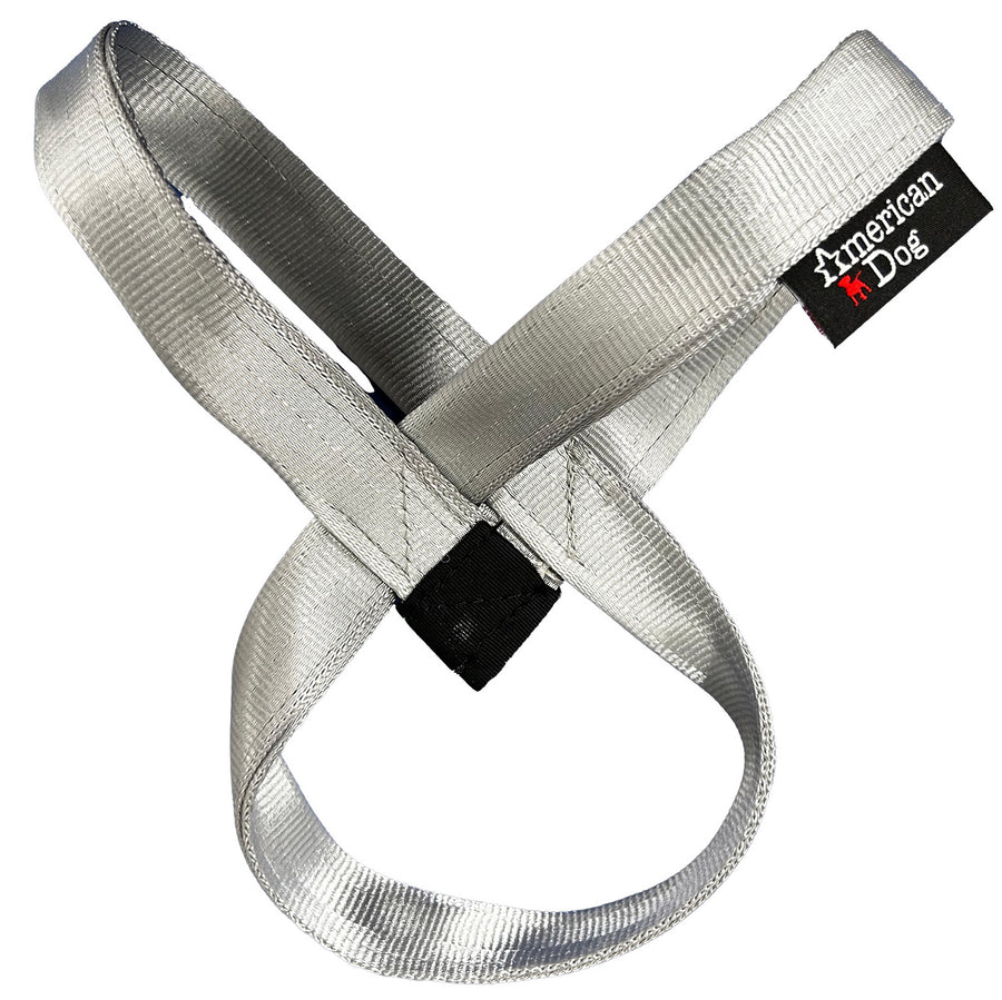 Three looped silver dog toy with American Dog label