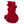 Red plush dog toy with American Dog brand tag on a white background