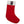Red  stocking shaped dog toy with white at the top