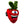 Plush dog toy shaped like a strawberry with a smiling cartoon face and an American Dog label