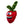 Plush dog toy shaped like a strawberry with a smiling cartoon face 