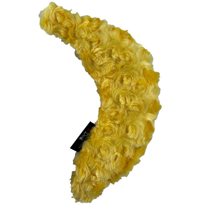 banana plush dog toy backside