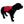 Black dog wearing a red training vest  