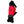 Black dog wearing a red training vest  