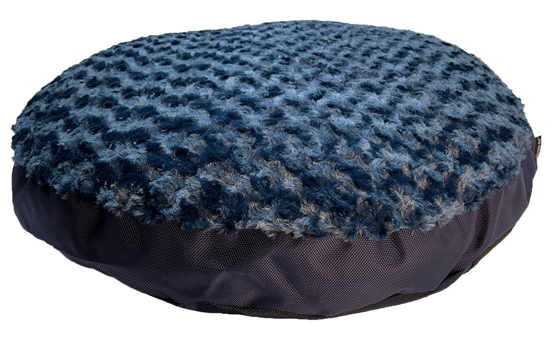 Round bed fuzzy navy