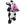 Plush black spotted  cow dog toy with pink muzzle and a cartoon smiley face